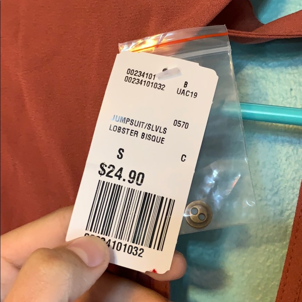 Forever 21 romper/jumpsuit/SLVLS lobster bisque, S - Picture 2 of 8